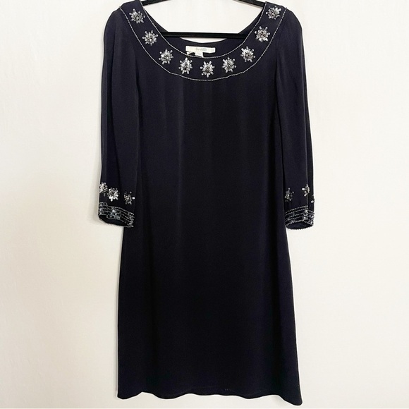 Boden Beaded Sequins Navy Evening Shift Dress NEW - Picture 1 of 13